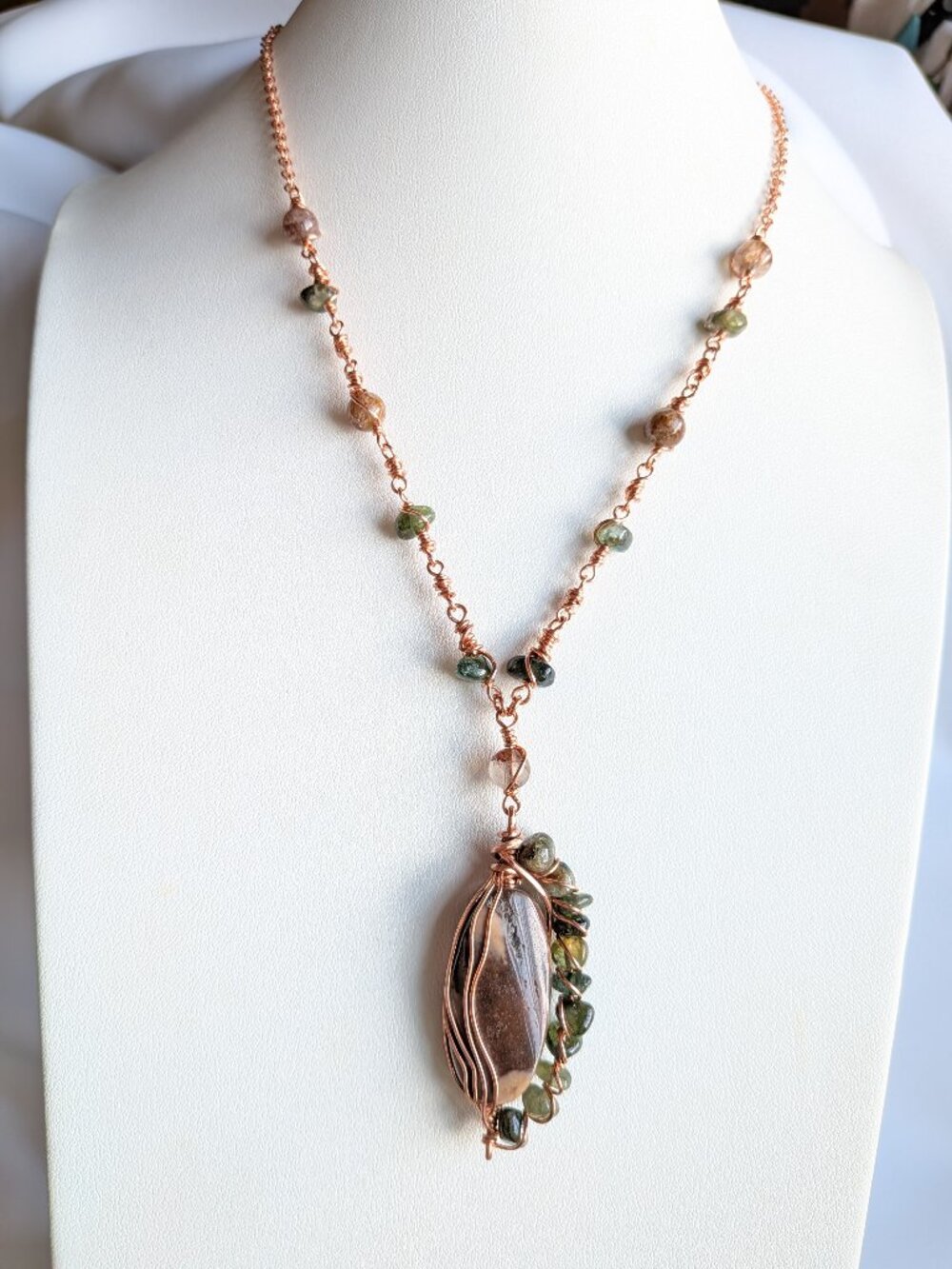 Forest Dreamer Necklace- Natural Gemstones Hand Wrapped in Copper
